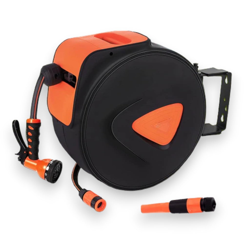 Avvolgitubo automatico da giardino completo di tubo 20 mt