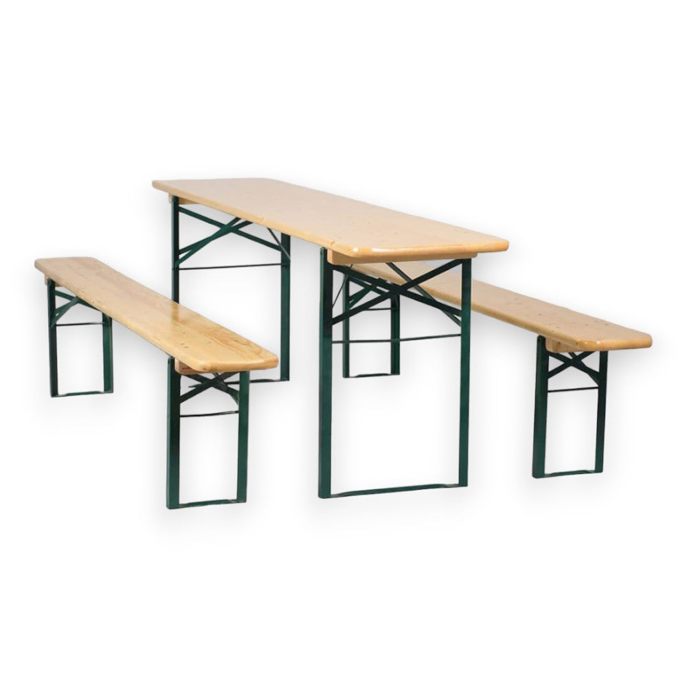 Set Birreria tavolo con panche chiudibili a 2 gambe 200x80xH76cm Garden Deluxe Collection