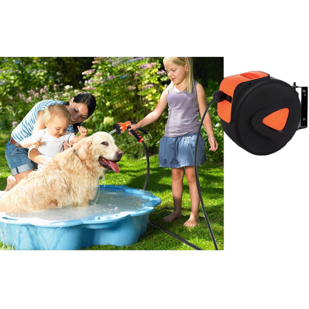 Avvolgitubo automatico da giardino completo di tubo 20 mt