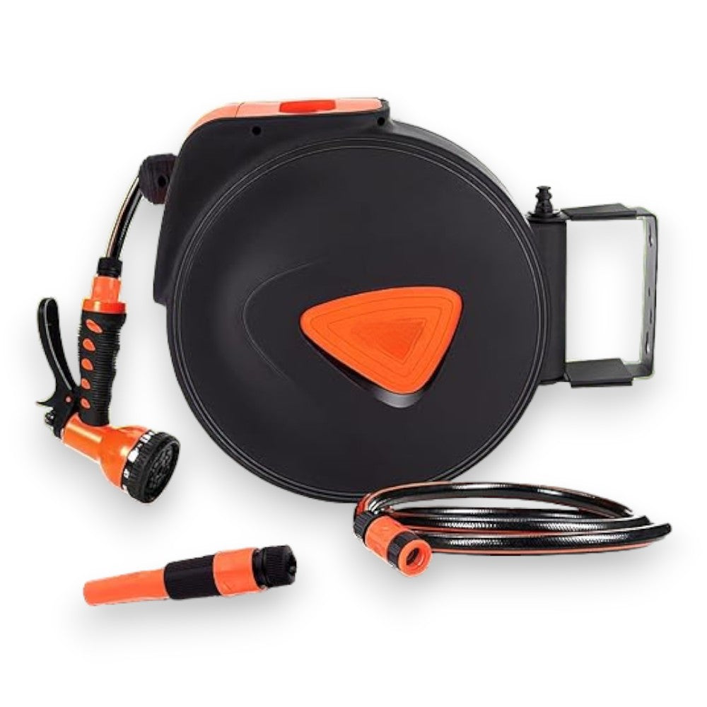 Avvolgitubo automatico da giardino completo di tubo 20 mt