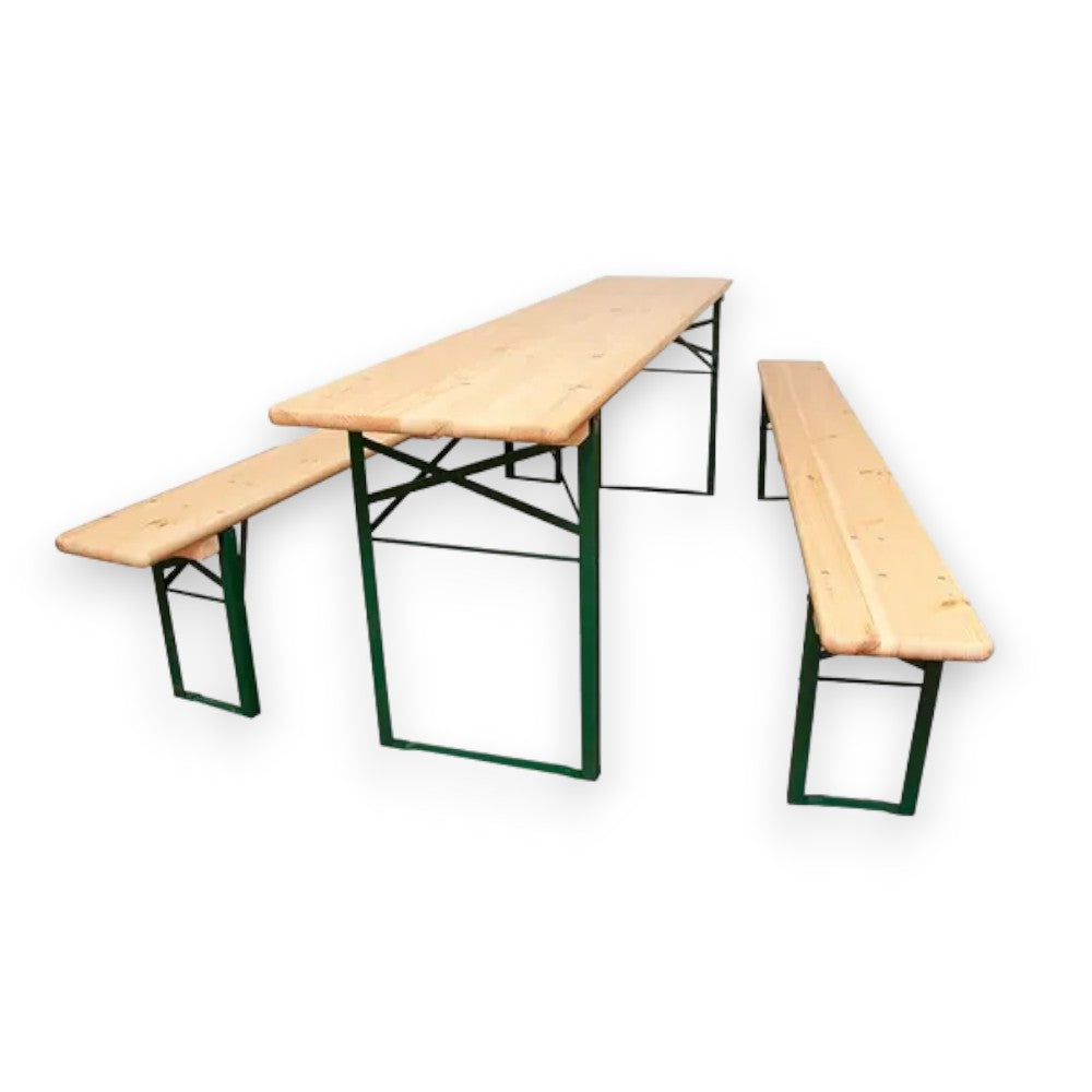 Set Birreria tavolo con panche chiudibili a 2 gambe 200x80xH76cm Garden Deluxe Collection