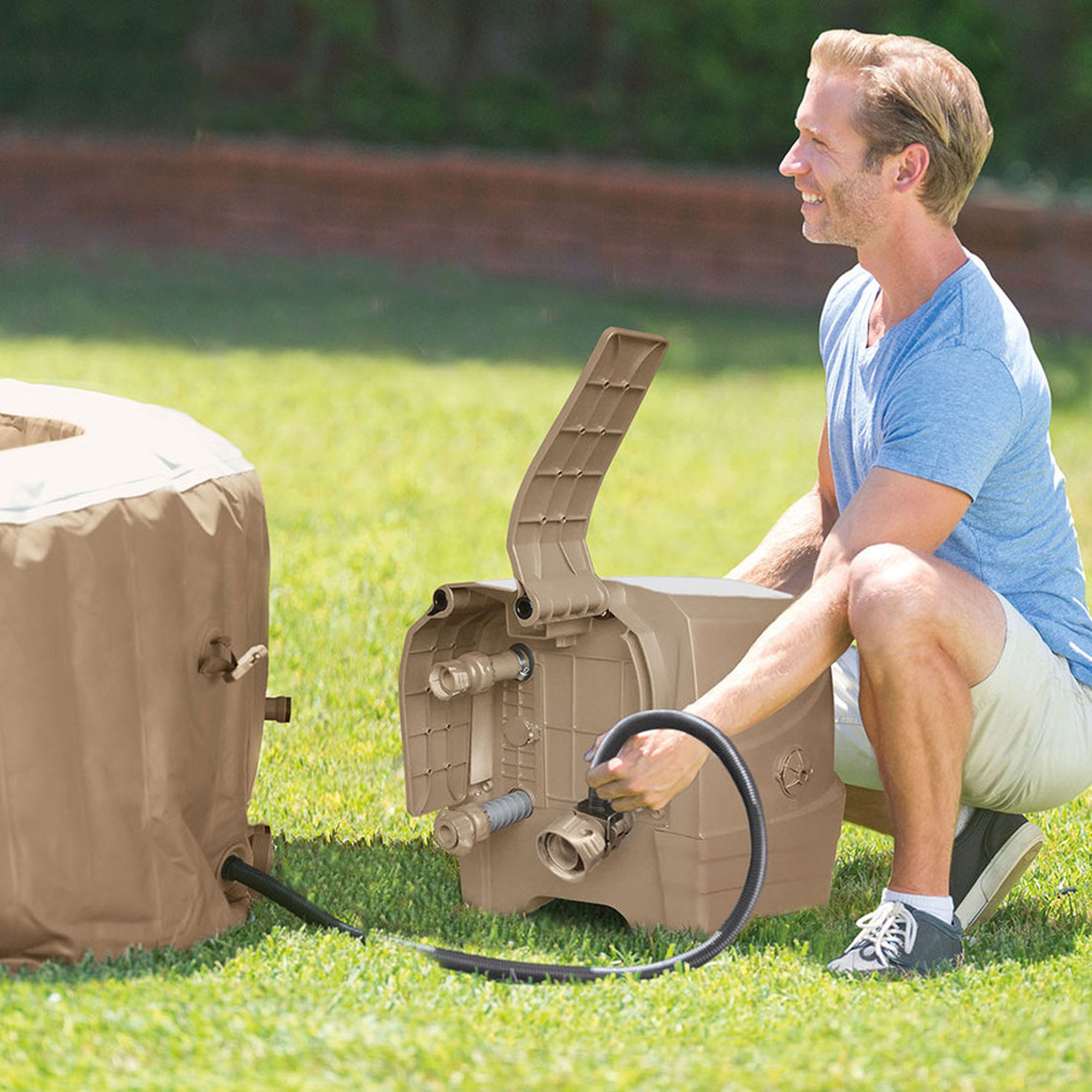 Piscina SPA idromassaggio beige 4 posti Ø196xH71 cm "Pure Spa Bubble Massage" INTEX28426