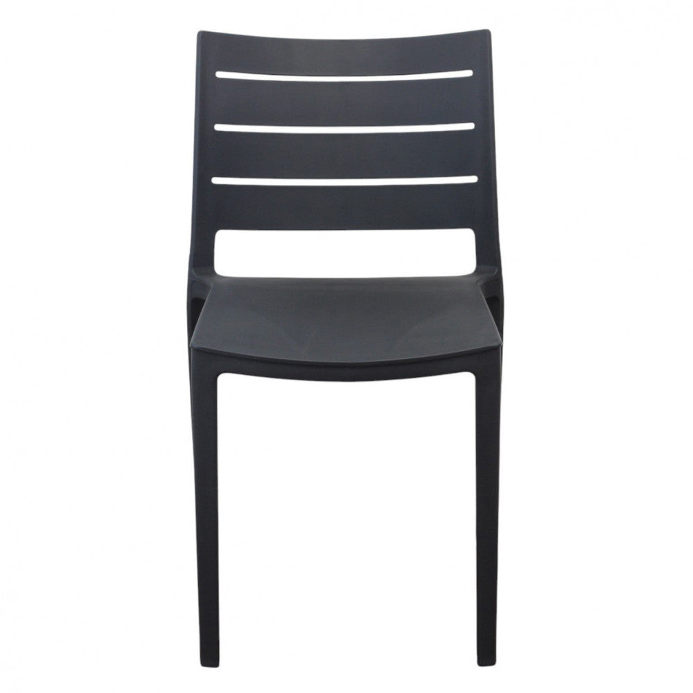 Sedia impilabile da esterno giardino in resina senza braccioli con schienale effetto doghe