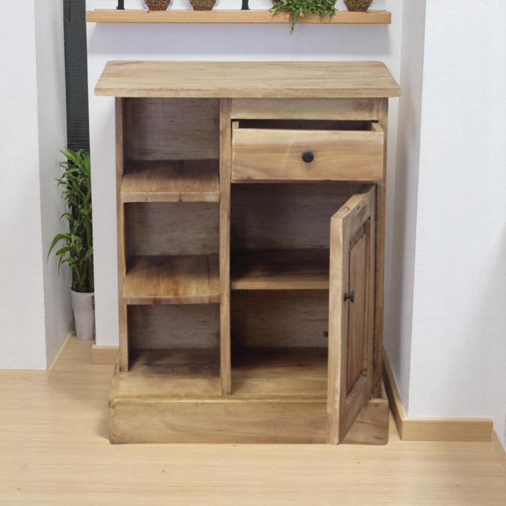 Mobiletto soggiorno in legno spazioso con ante regolabili