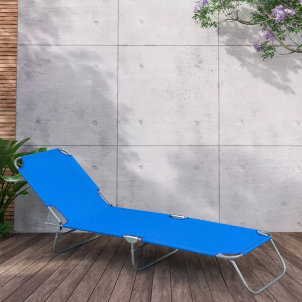 Lettini da spiaggia per esterno e mare pieghevole struttura in ferro e tessuto in oxford