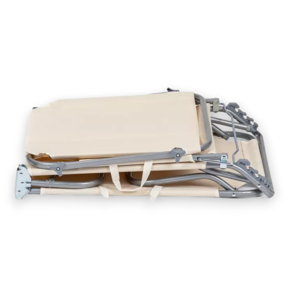 Lettini da spiaggia mare e esterno pieghevoli con parasole regolabile con struttura in acciaio e tessuto in oxford