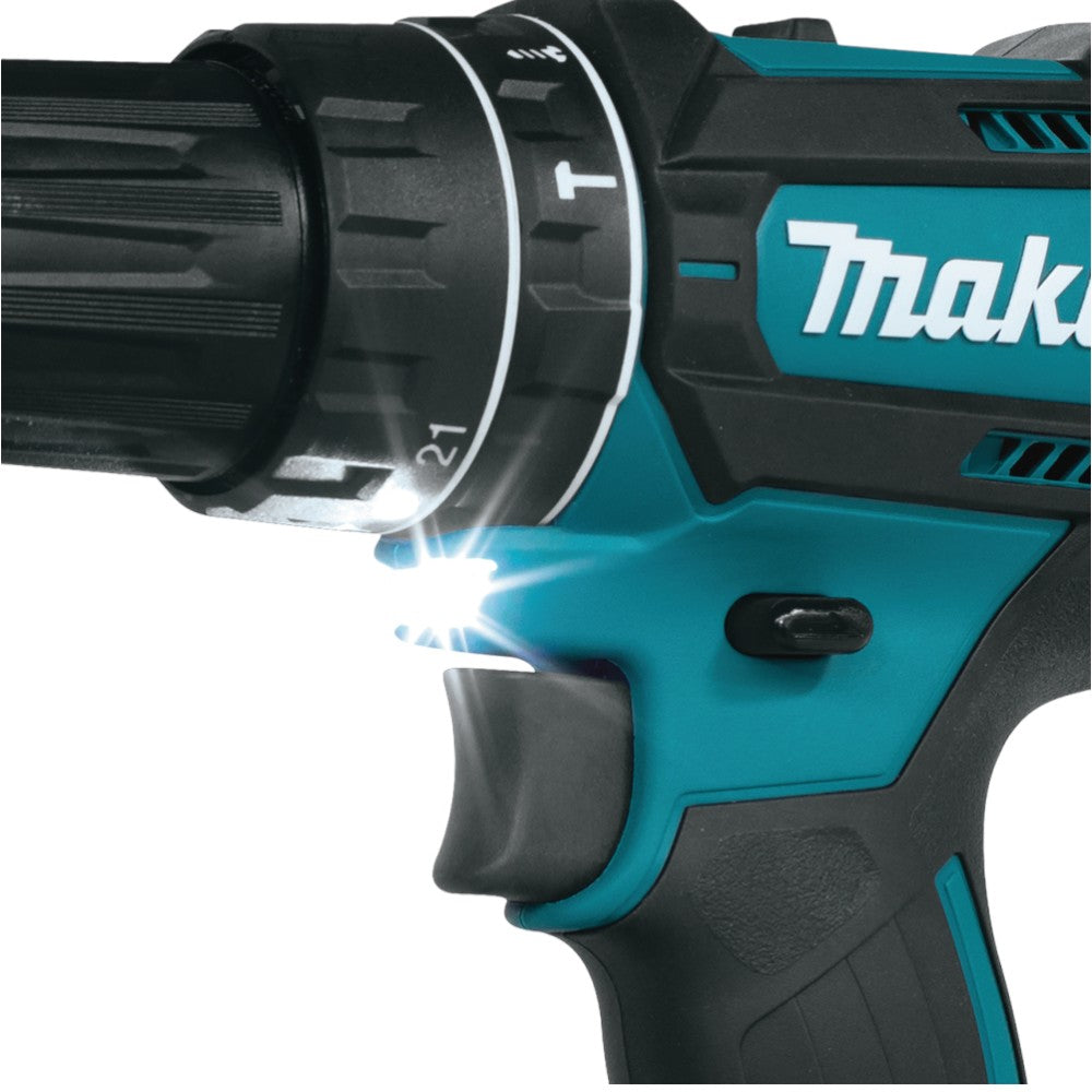 Trapano avvitatore professionale con percussione 2 velocità 18V 3Ah con 3 batterie e valigetta MAKPAC DHP482RF3J