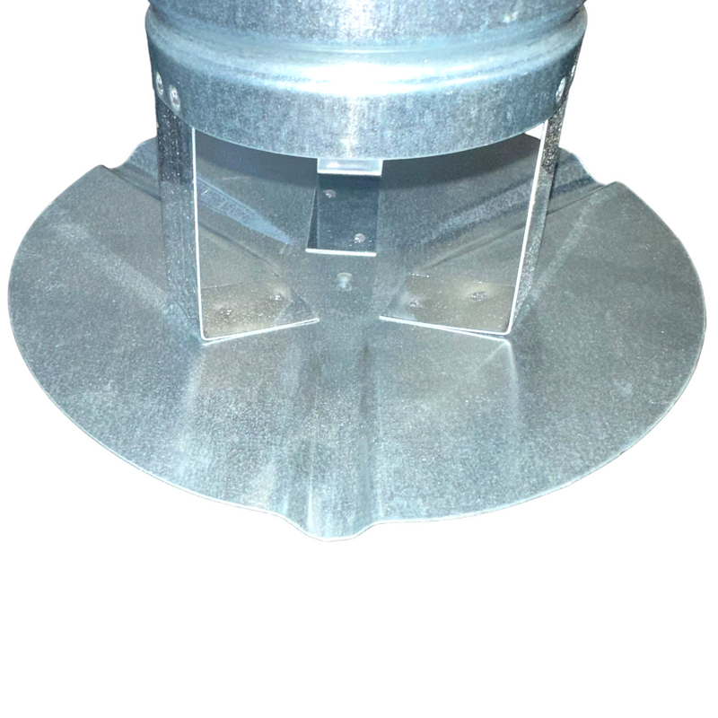 Fixed chimney stack with galvanized cap