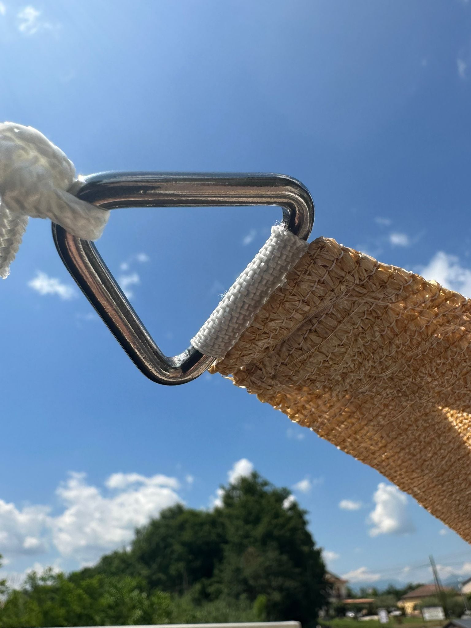 Vela ombreggiante triangolare in poliestere 185 gr 5x5x5 metri Positano