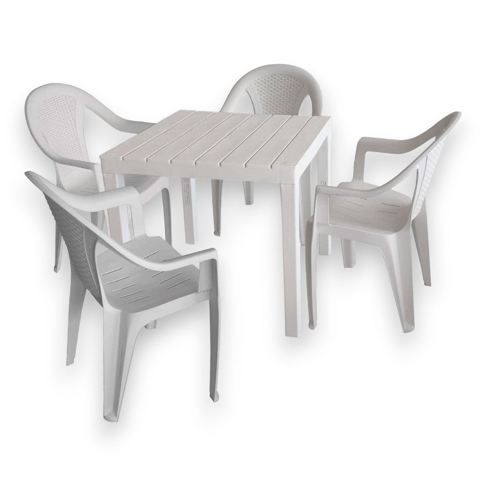 Tavolo da esterno quadrato componibile in polipropilene 78x78xH73 cm