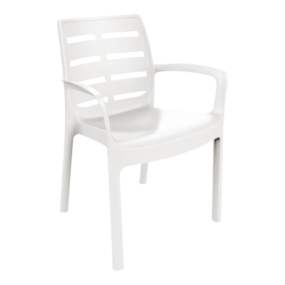 Sedia con braccioli in polipropilene impilabile per esterno 61x56xH82 cm