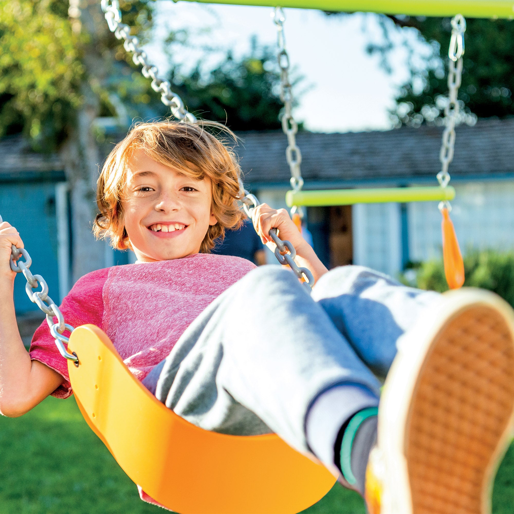 Altalena da giardino 4 giochi per bambini 3-10 anni 2 seggiolini 1 dondolo e anelli da ginnastica INTEX 44131