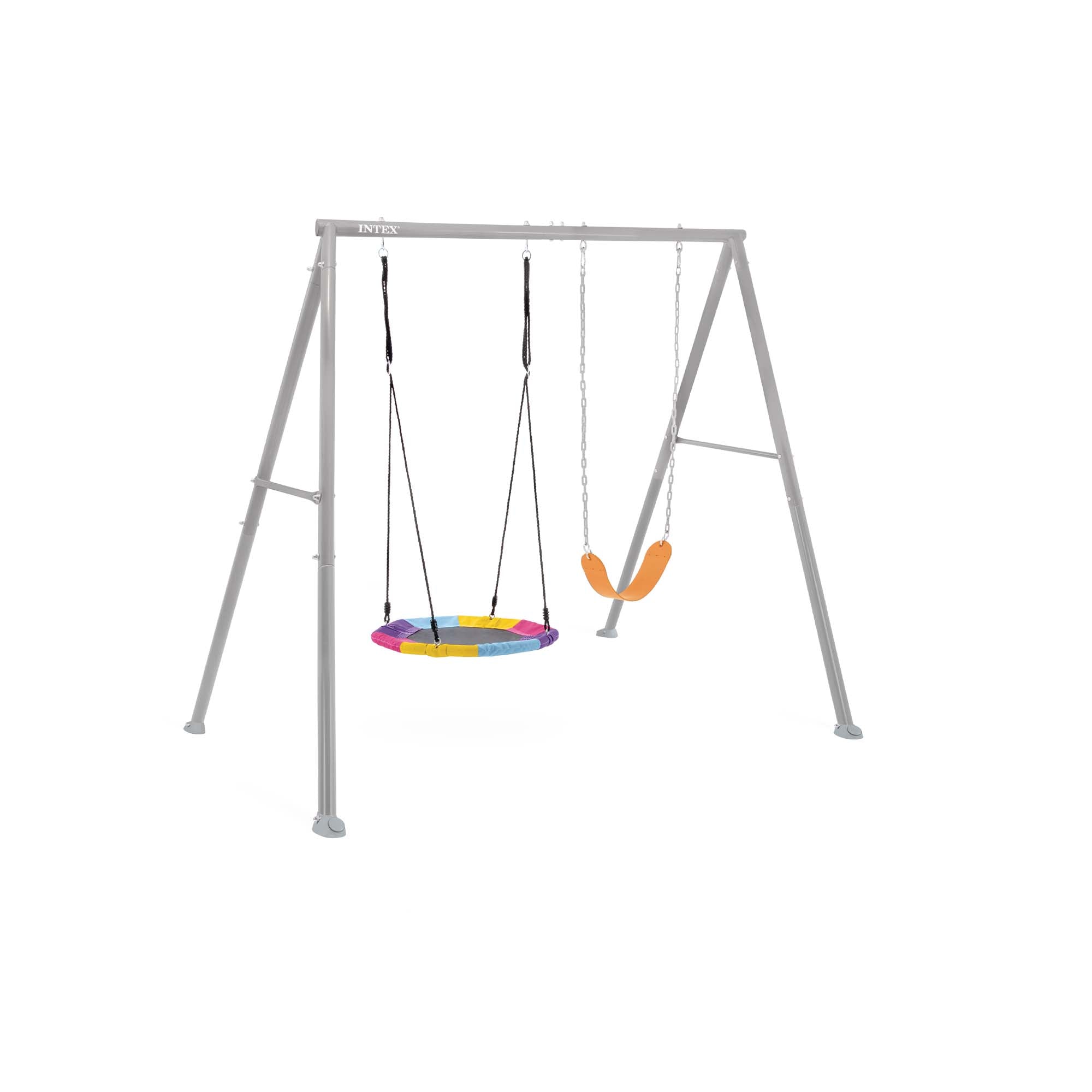 Altalena da giardino 2 giochi seggiolino e dondolo ottagonale per bambini 3-10 anni INTEX 44126