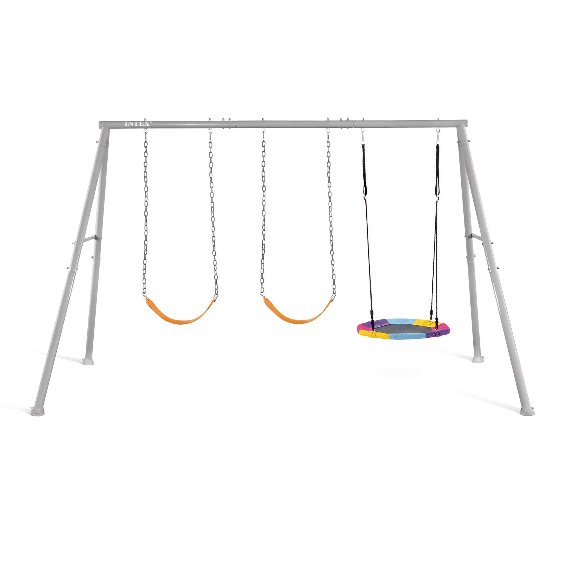 Altalena da giardino 3 giochi 2 seggiolini e dondolo ottagonale per bambini 3-10 anni INTEX 44134