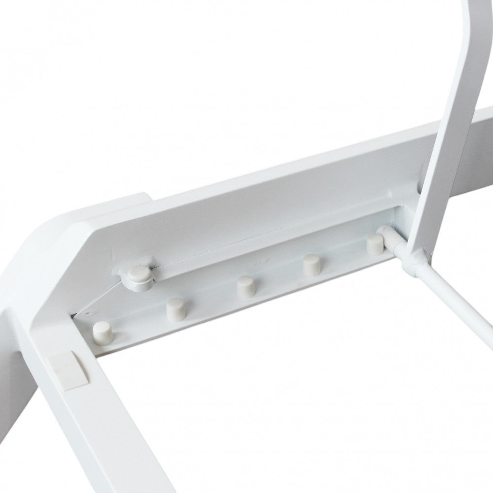 Lettino prendisole da giardino con struttura in alluminio bianco e rivestimento in texilene 198x72xH35.5 cm Solaria