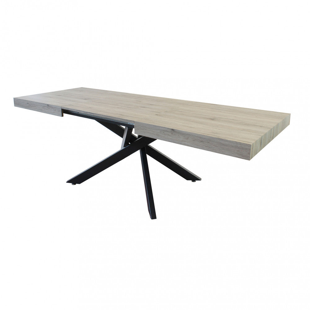 Tavolo allungabile con piano in mdf e struttura in metallo 90x160/240xH75 cm Danne