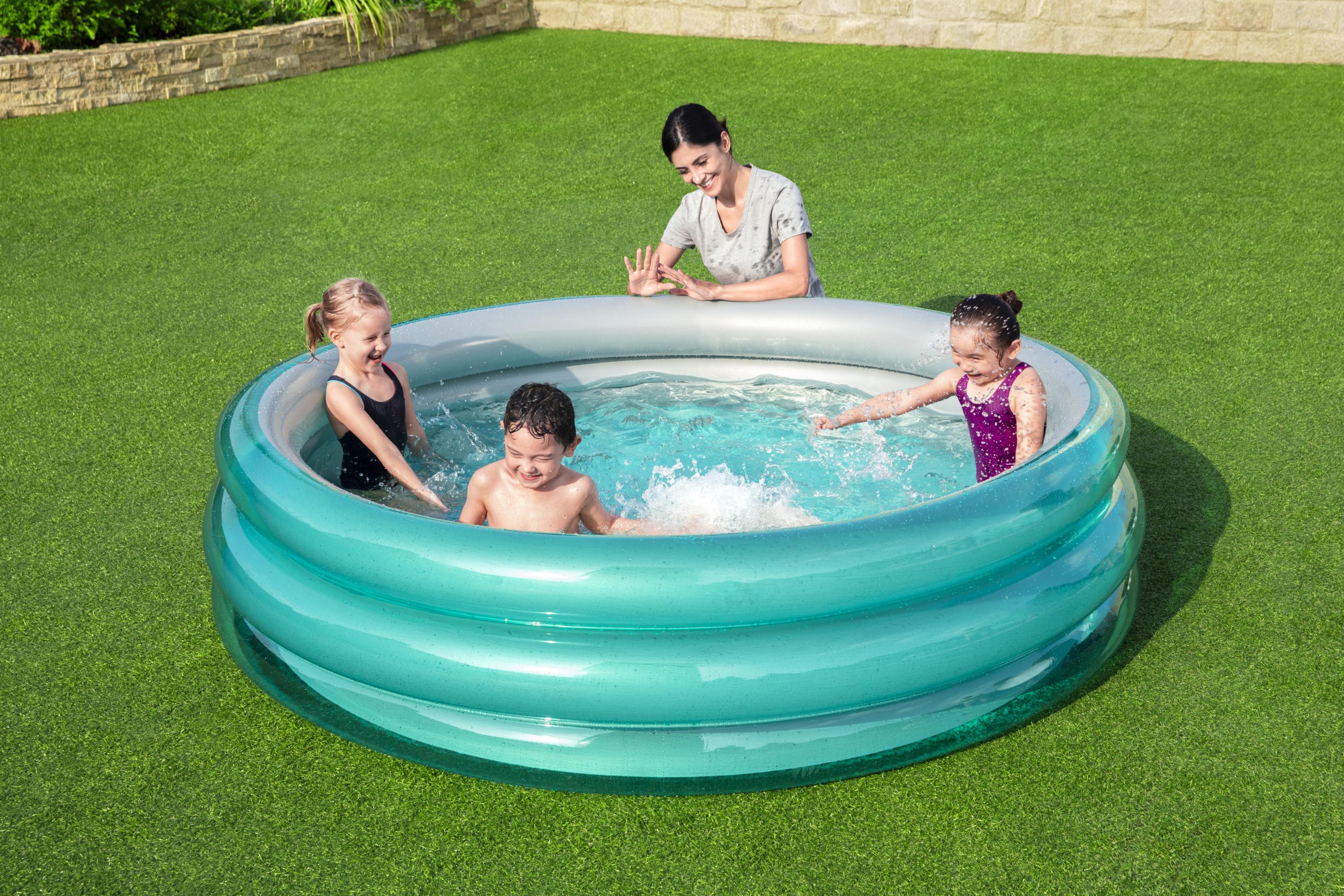 Piscina gonfiabile tonda 3 anelli grande metallica BestWay 51043