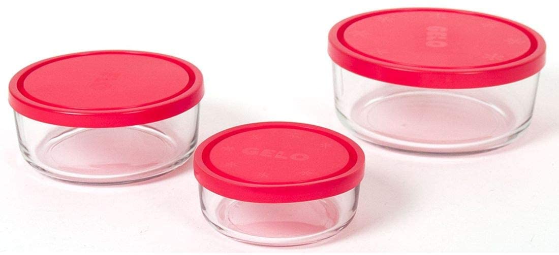 Contenitori tondi in vetro porta alimenti per cucina e viaggio set 3 Pz BORMIOLI