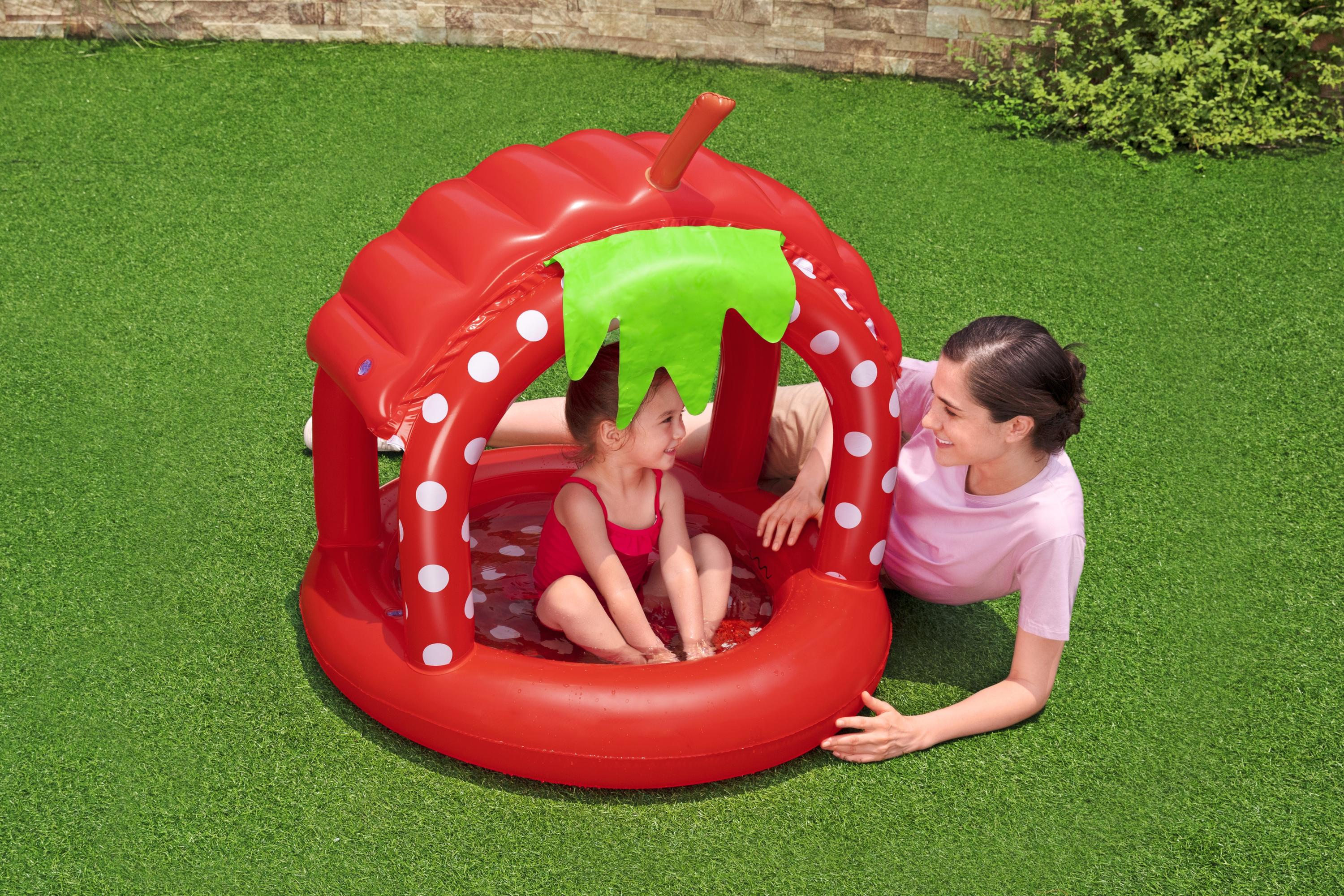 Piscina gonfiabile fragola Baby con tettuccio Very Berry Bestway 52387