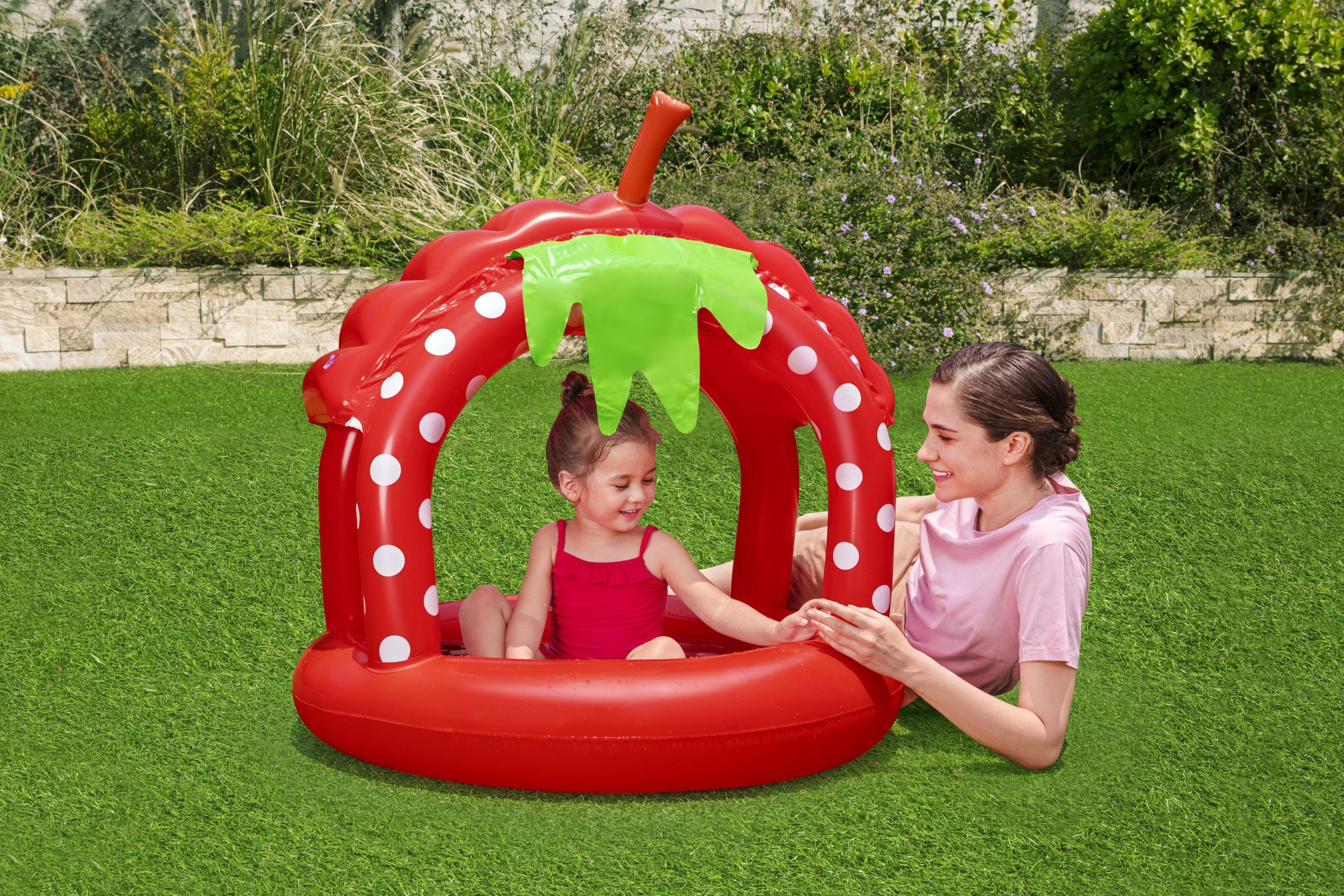 Piscina gonfiabile fragola Baby con tettuccio Very Berry Bestway 52387