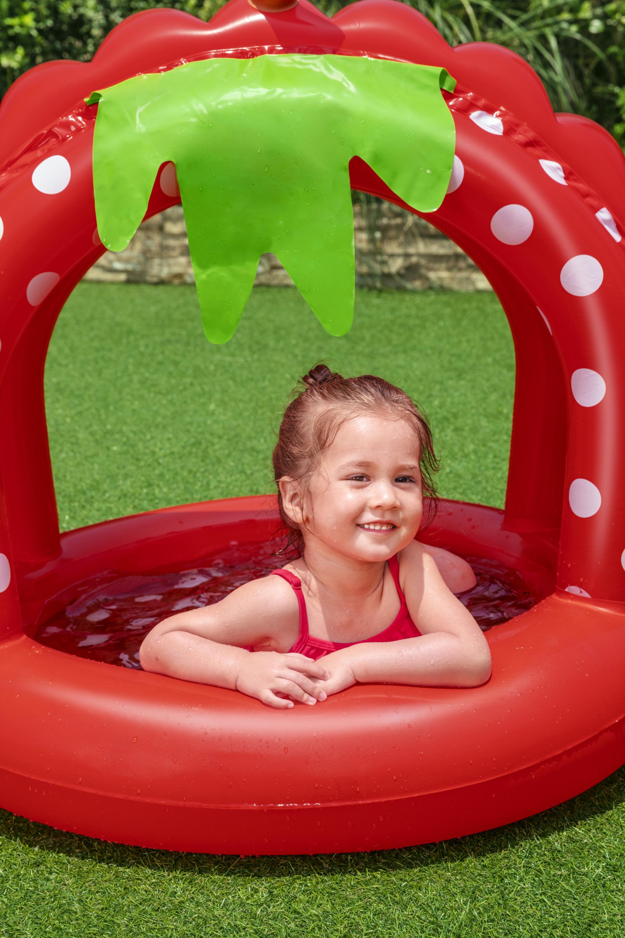 Piscina gonfiabile fragola Baby con tettuccio Very Berry Bestway 52387