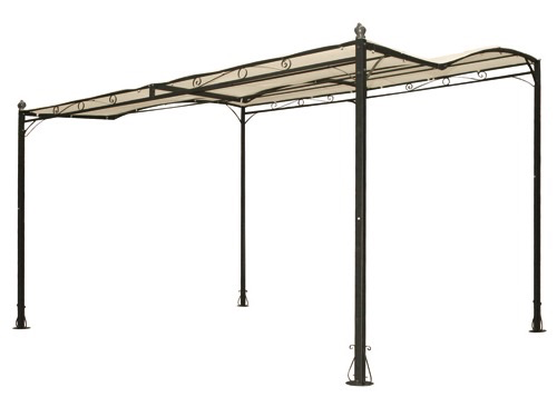 Gazebo veranda addossata da parete in acciaio Patio Nero 300x250 cm