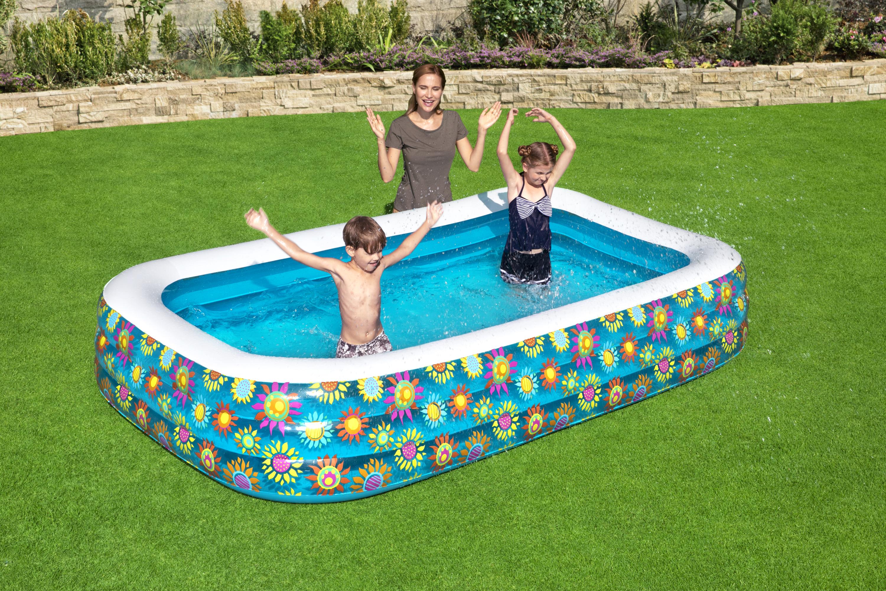 Piscina gonfiabile Family rettangolare decoro fiori BestWay 54121