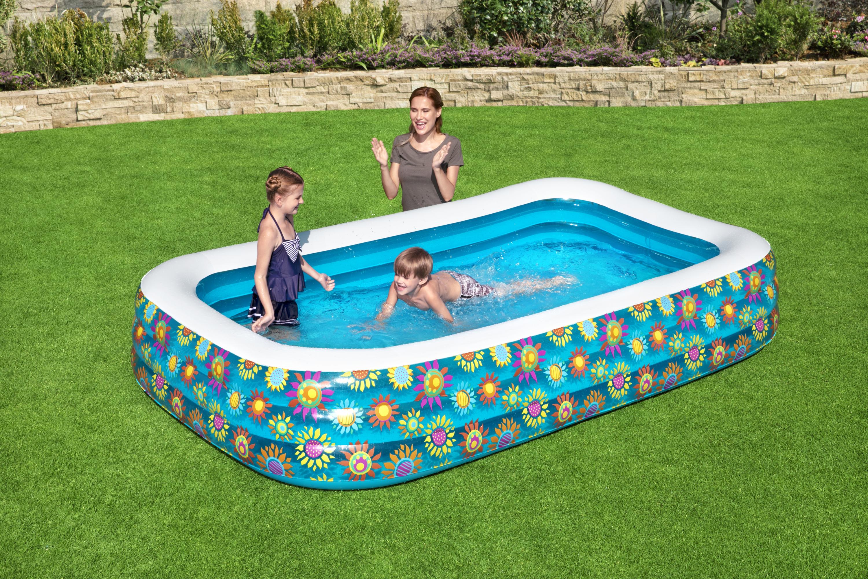 Piscina gonfiabile Family rettangolare decoro fiori BestWay 54121