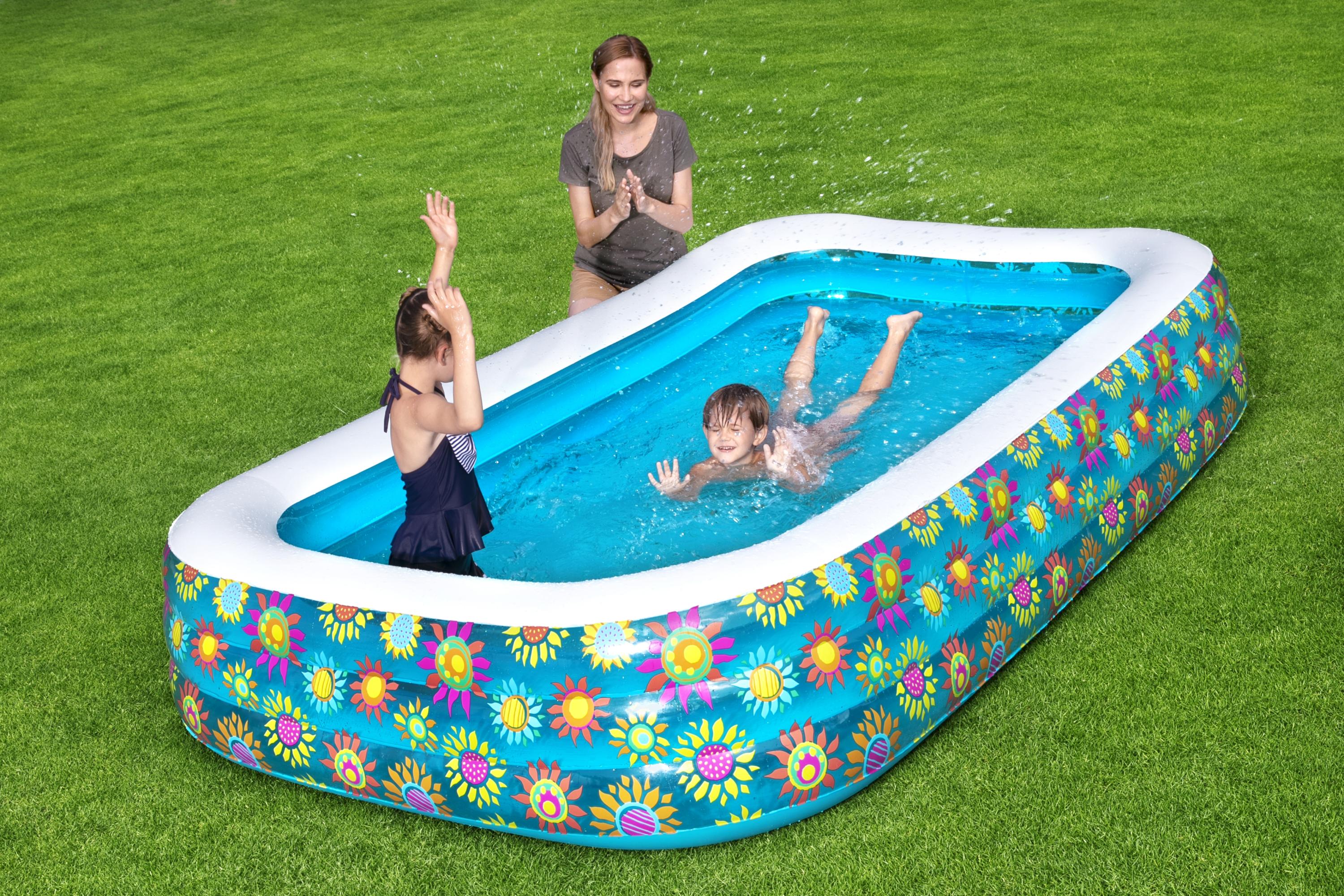 Piscina gonfiabile Family rettangolare decoro fiori BestWay 54121