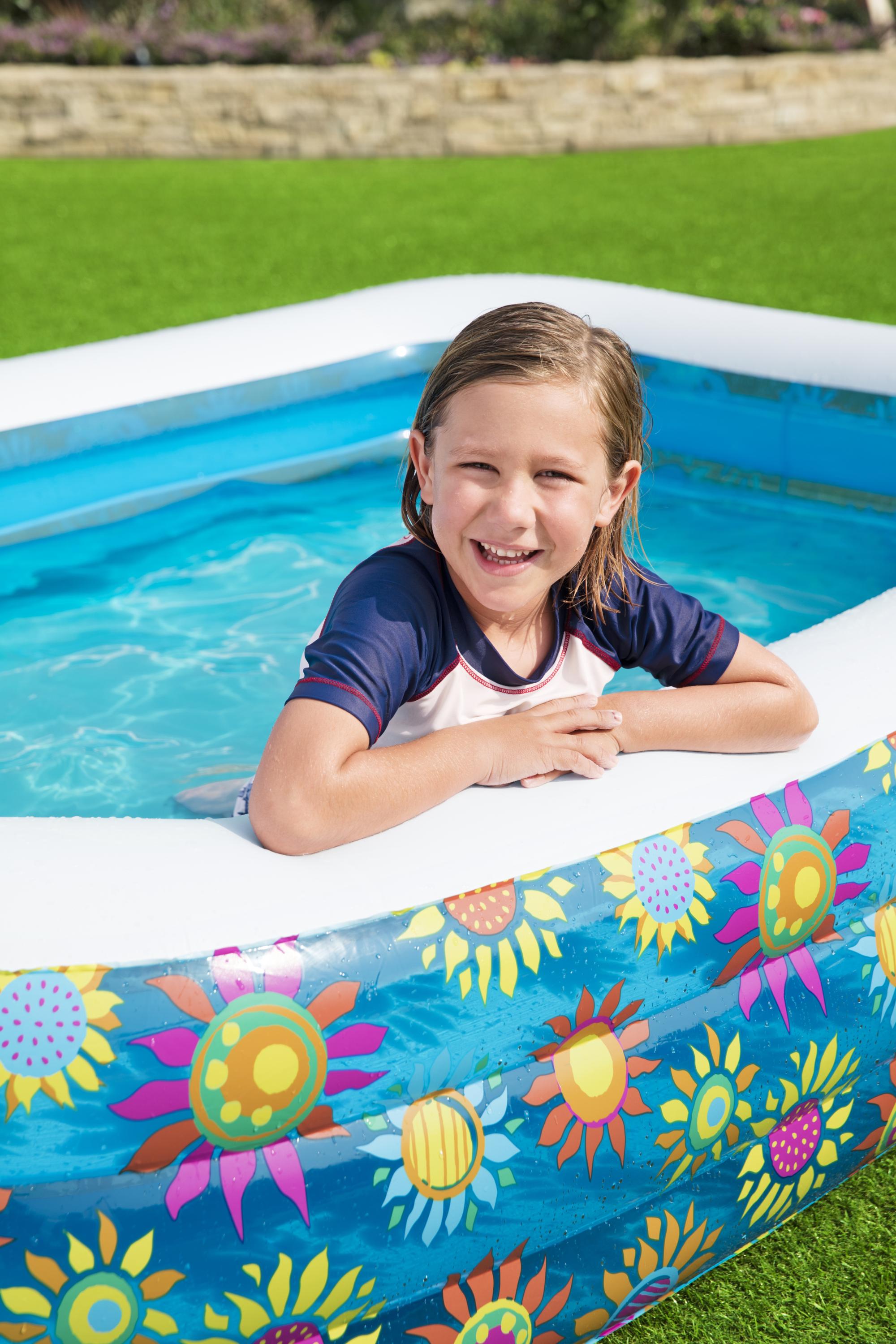 Piscina gonfiabile Family rettangolare decoro fiori BestWay 54121