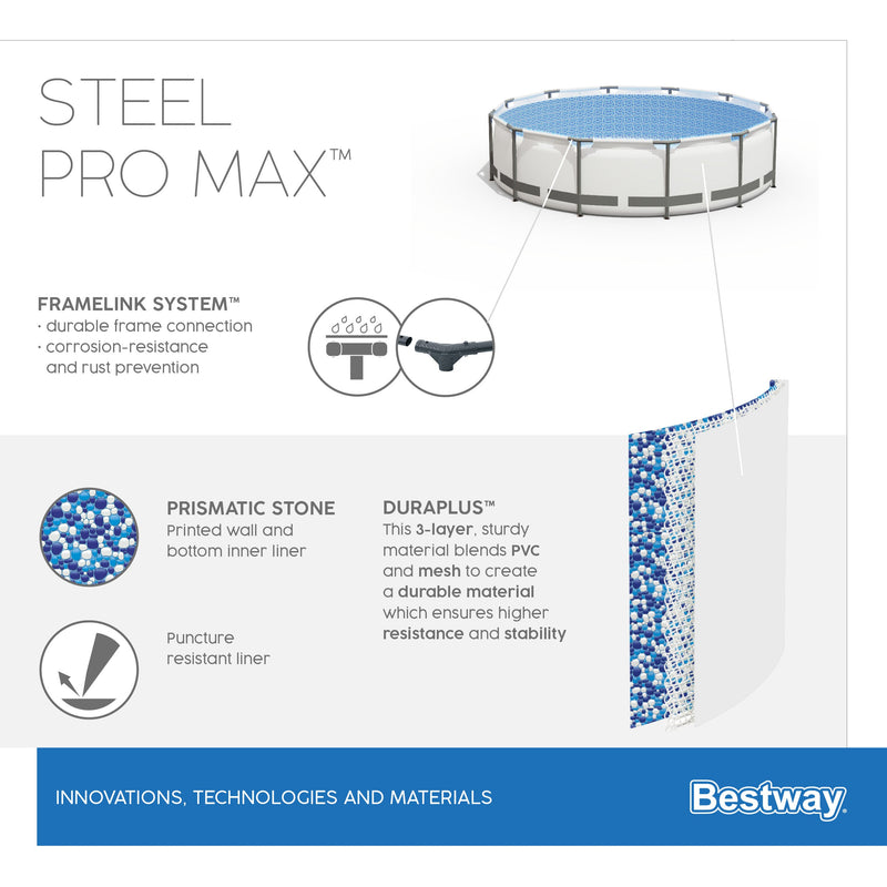 Piscina con struttura rotonda Steel Pro MAX 366x100 cm Bestway 56418