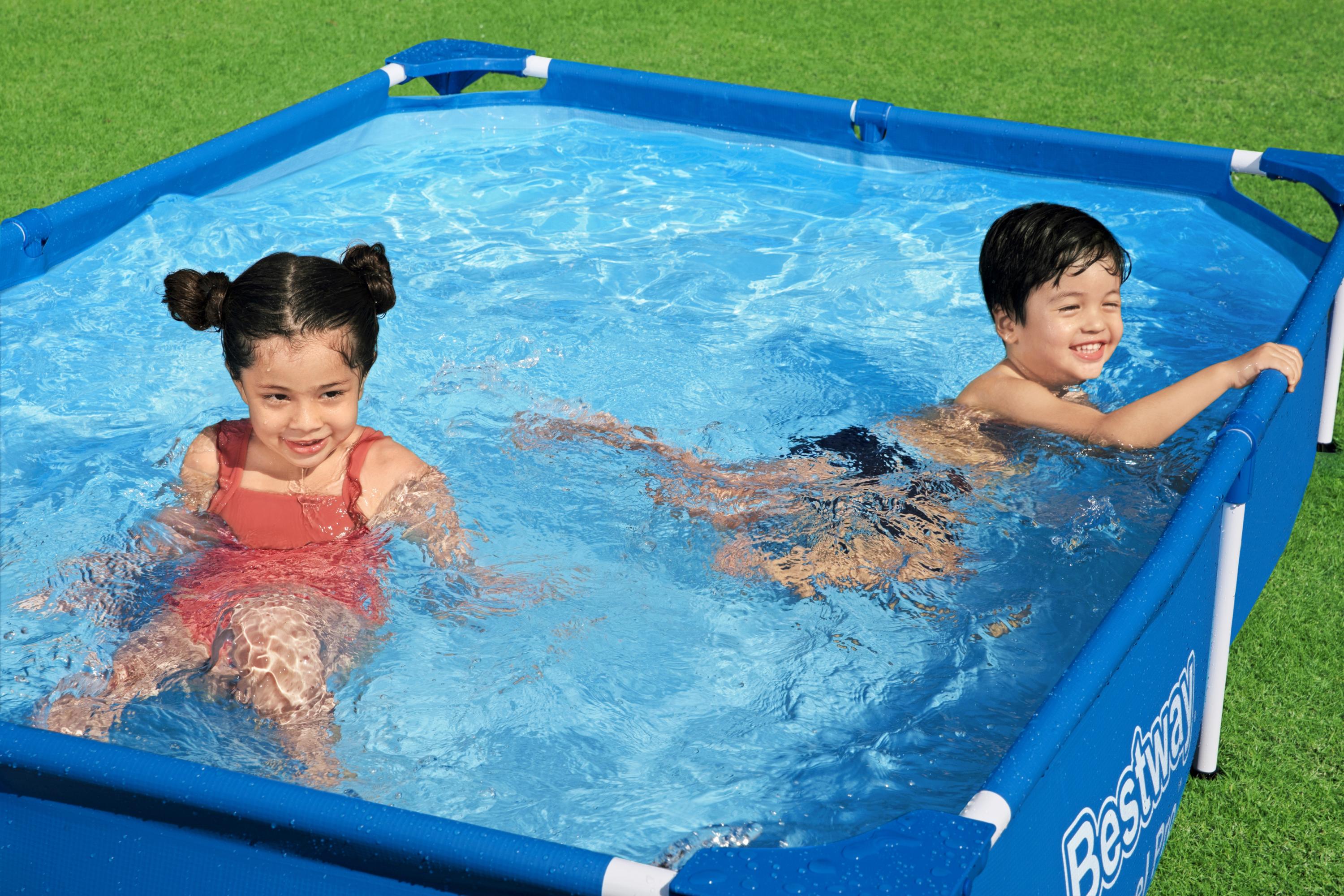 Piscina bassa rettangolare per bambini 221x150xh43 cm Steel Pro Frame Bestway 56401
