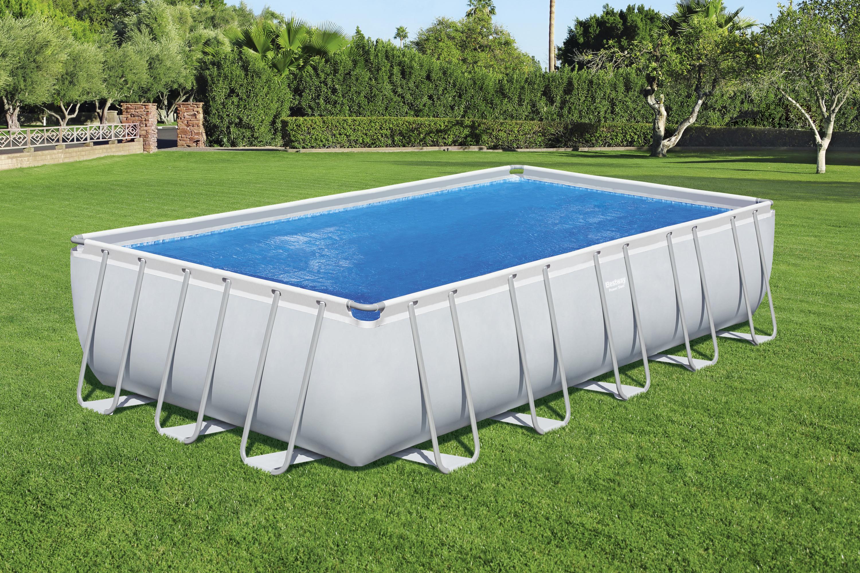 Telo copertura solare termica per piscina rettangolare 732x366x132 cm Besyway 58228