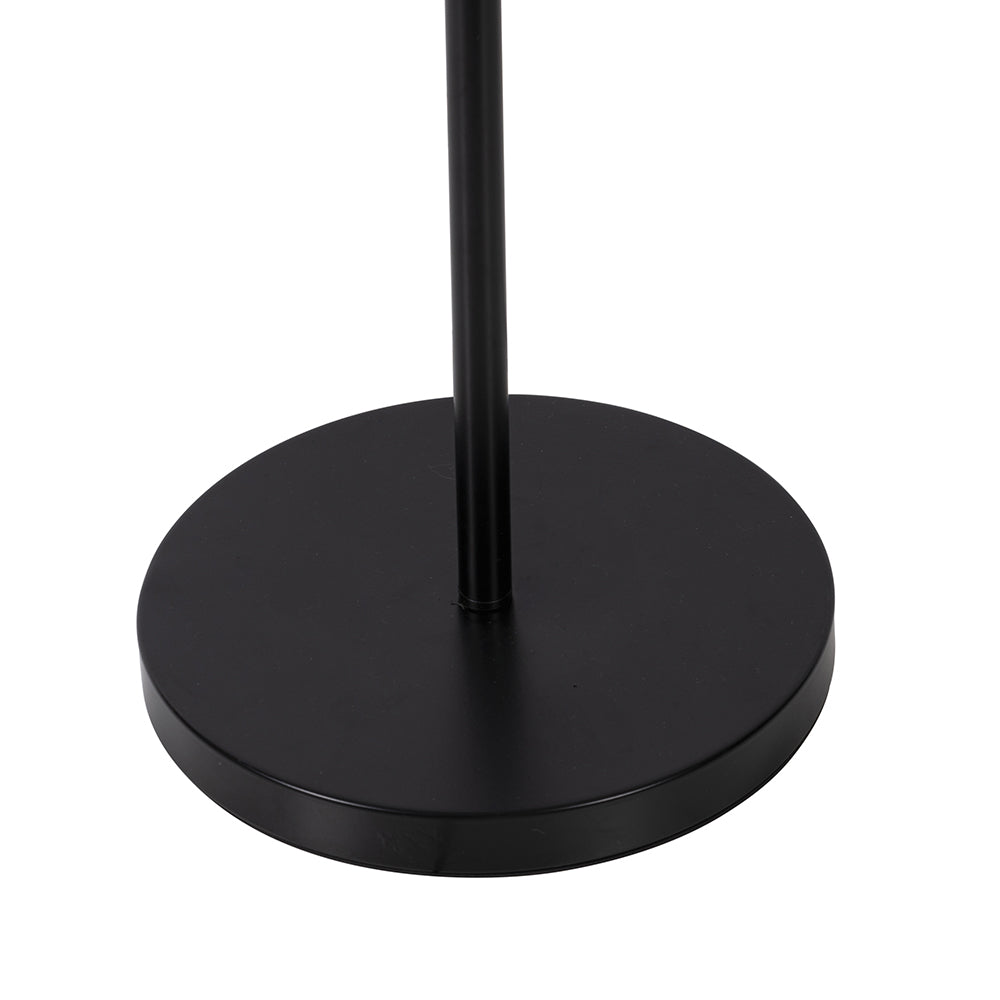 Lampada piantana base satinata nera paralume nero h 138 cm Sibilla