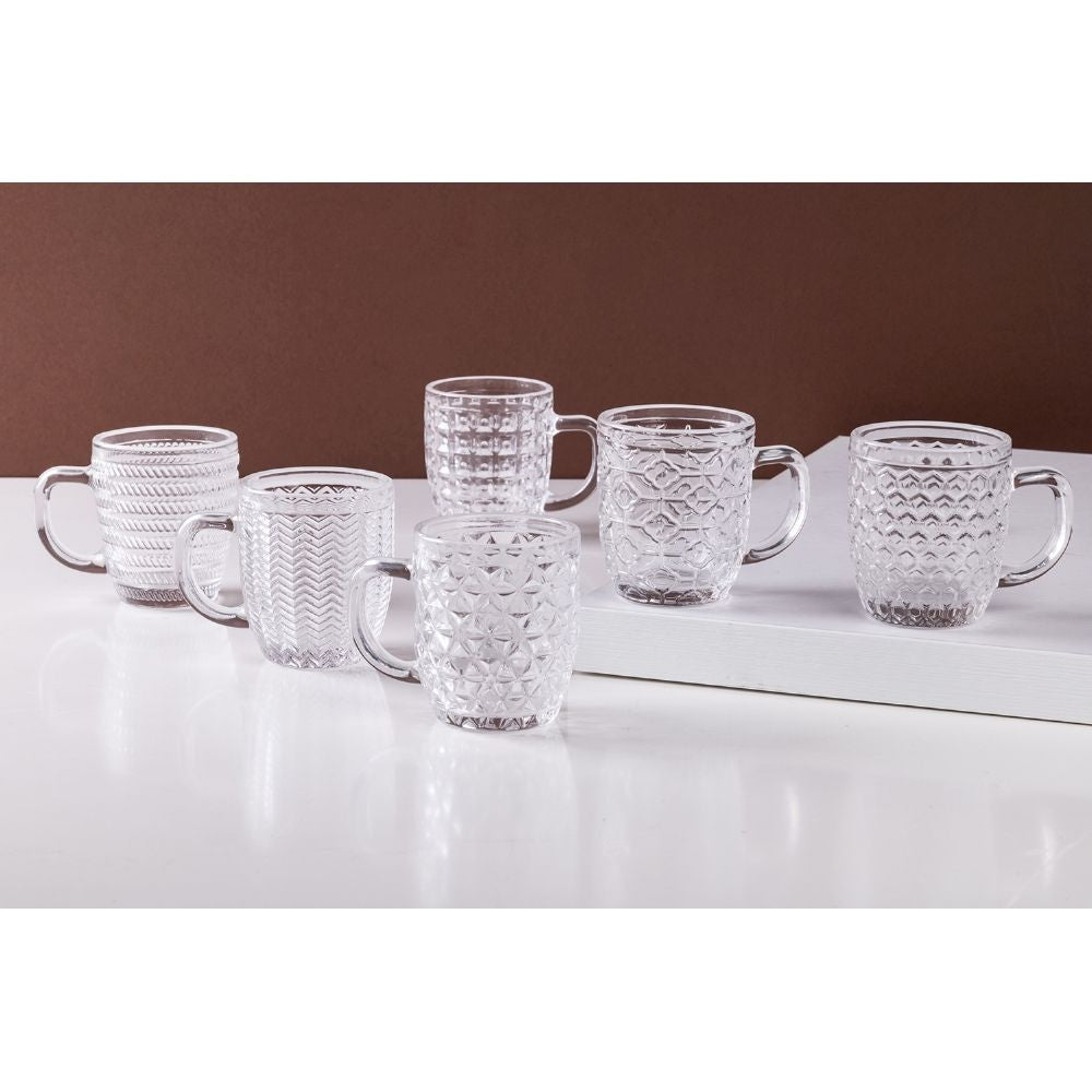 Set 6 tazzine caff in vetro 90 ml Geometrie