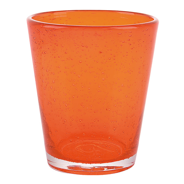 Bicchiere acqua arancione 330 ml in pasta di vetro soffiato Cancun Satin