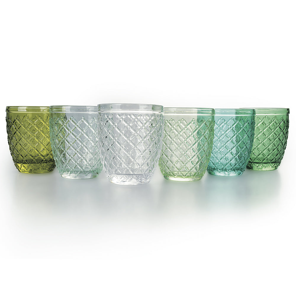 Set 6 bicchieri acqua 325 ml in pasta di vetro Castle Greenery