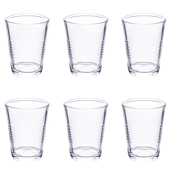 Set 6 bicchieri acqua trasparenti 270 ml in vetro lavorato Glace Party