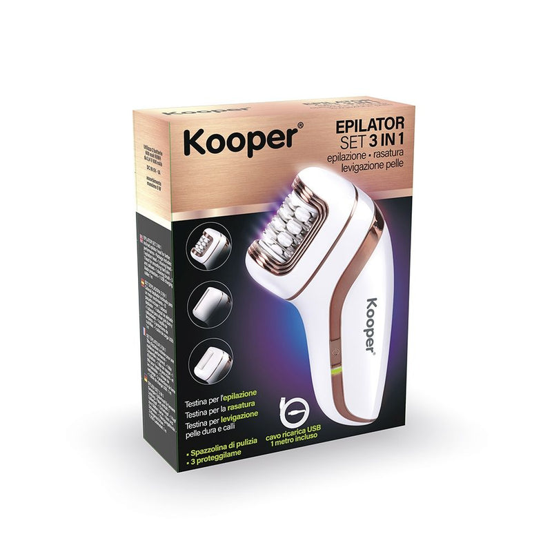 Set epilatore 3 in 1 rasoio e pedicure Epilator Kooper