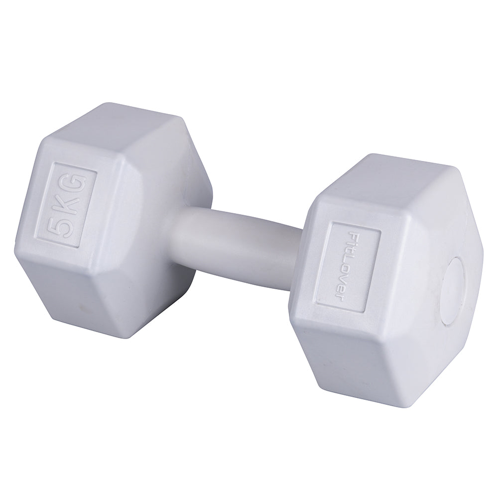 Manubrio colorato da 1 a 6 Kg rivestito in plastica per fitness e muscolatura FitLover