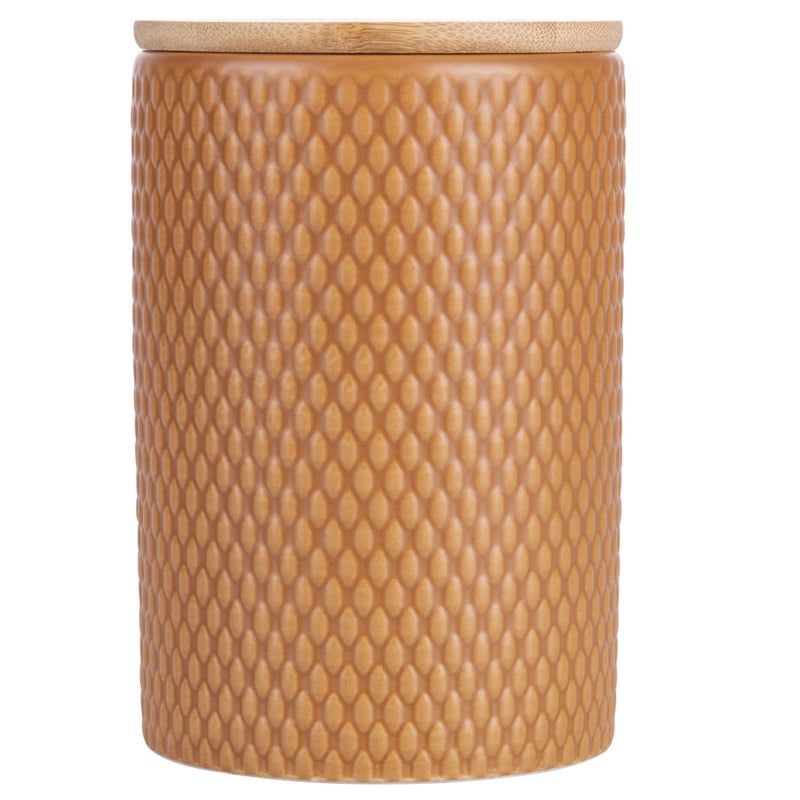 Barattolo 850 ml in ceramica coperchio in bamboo Light Chocolate Shapes