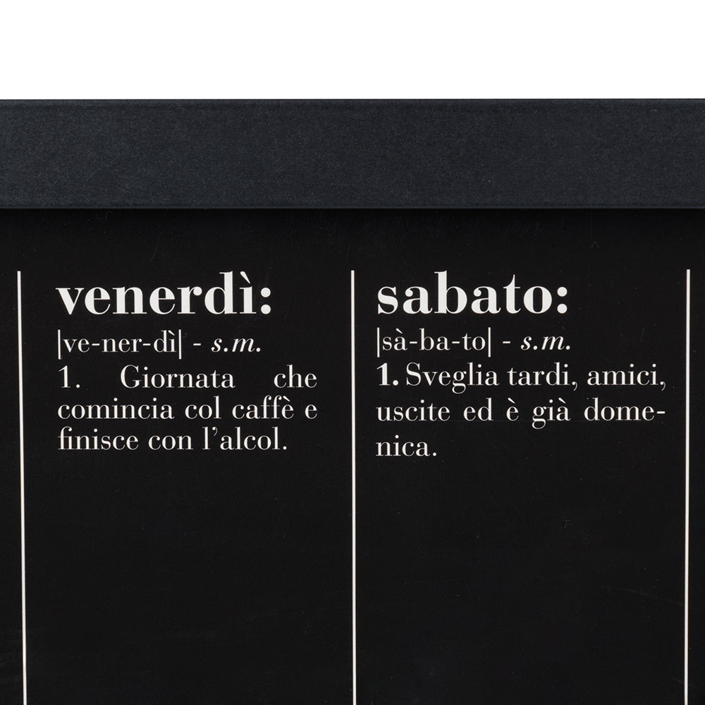 Lavagna magnetica da parete nero bianco con agenda settimanale magneti e pennarello 60x40 cm in mdf e ferro