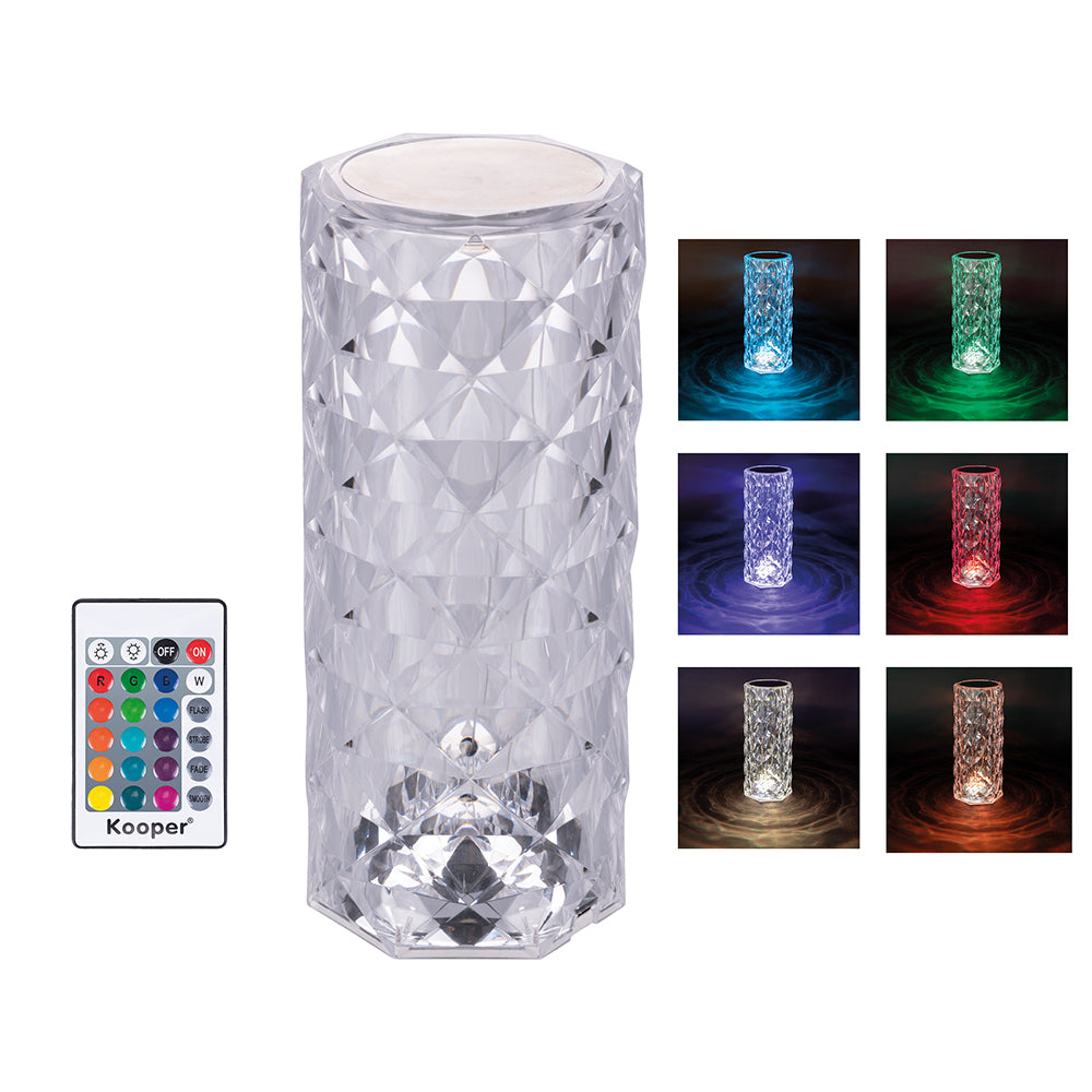 Lampada da tavolo LED touch Diamond RGB ricaricabile con telecomando