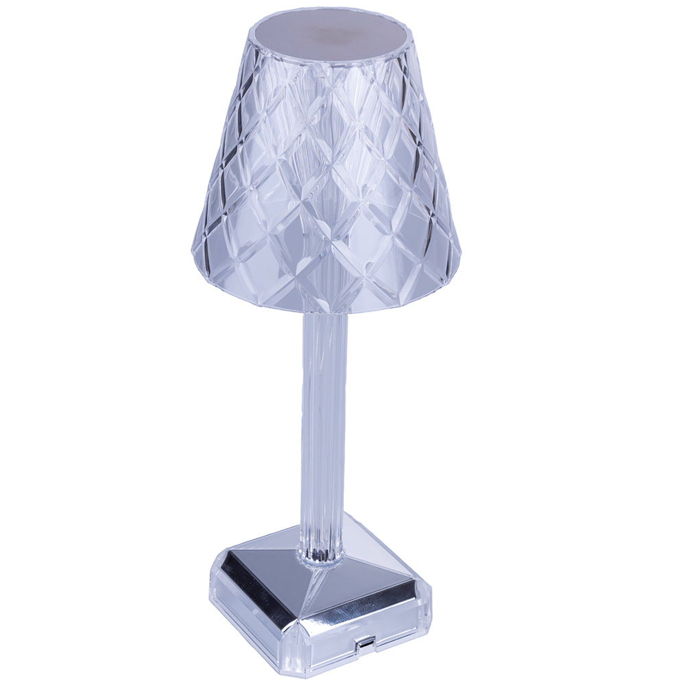 Lampada da tavolo touch trasparente ricaricabile 3 temperature di luce Diamond Crystal