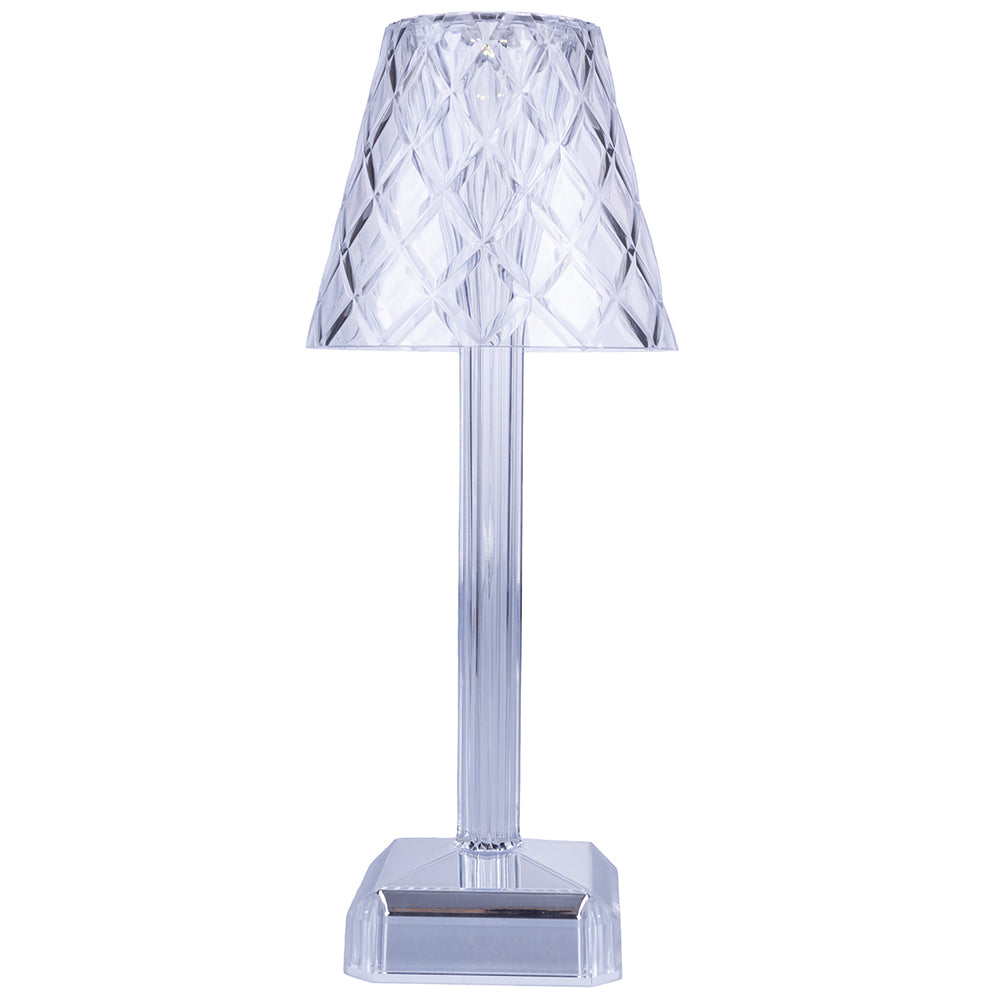 Lampada da tavolo touch trasparente ricaricabile 3 temperature di luce Diamond Crystal