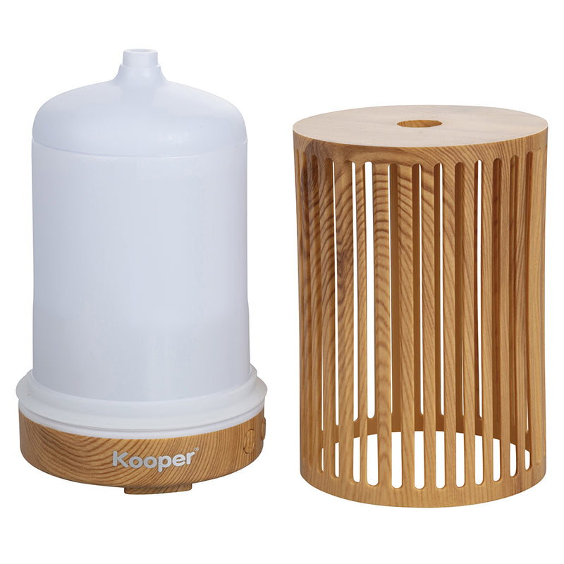 Umidificatore e diffusore di fragranza con led 150 ml rivestimento effetto bamb h 16 cm Kooper