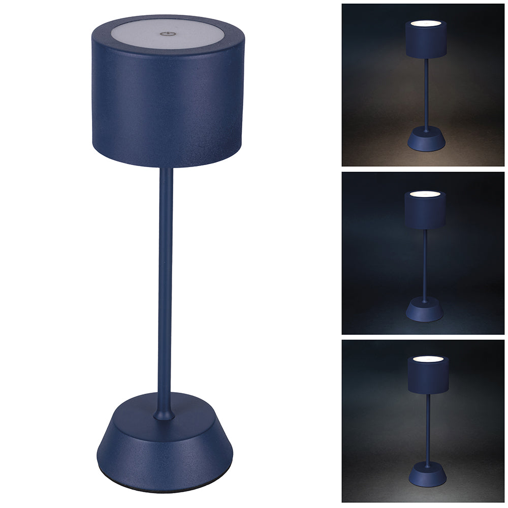 Lampada da tavolo con sensore touch ricaricabile 3 intensit di luminosit blu Aladina