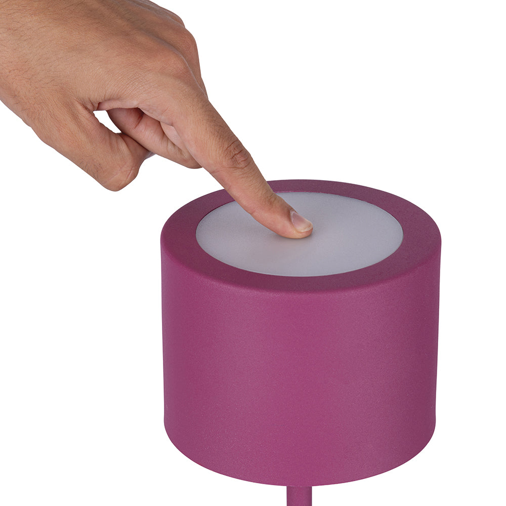 Lampada da tavolo con sensore touch ricaricabile 3 intensit di luminosit fucsia Aladina