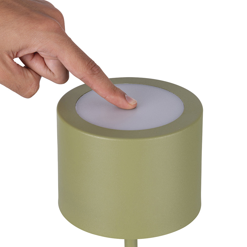 Lampada da tavolo con sensore touch ricaricabile 3 intensit di luminosit verde militare Aladina