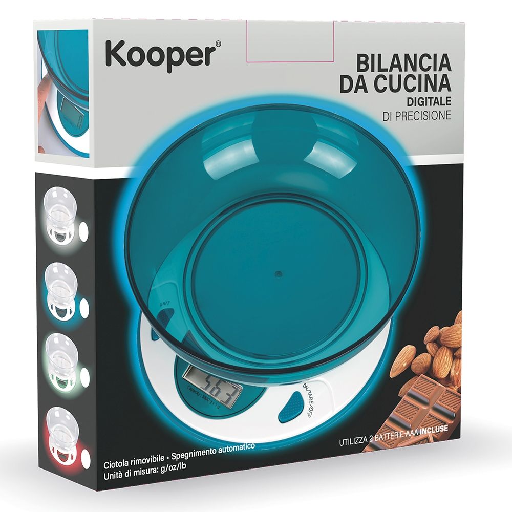 Bilancia da cucina digitale con ciotola 1 L Kooper